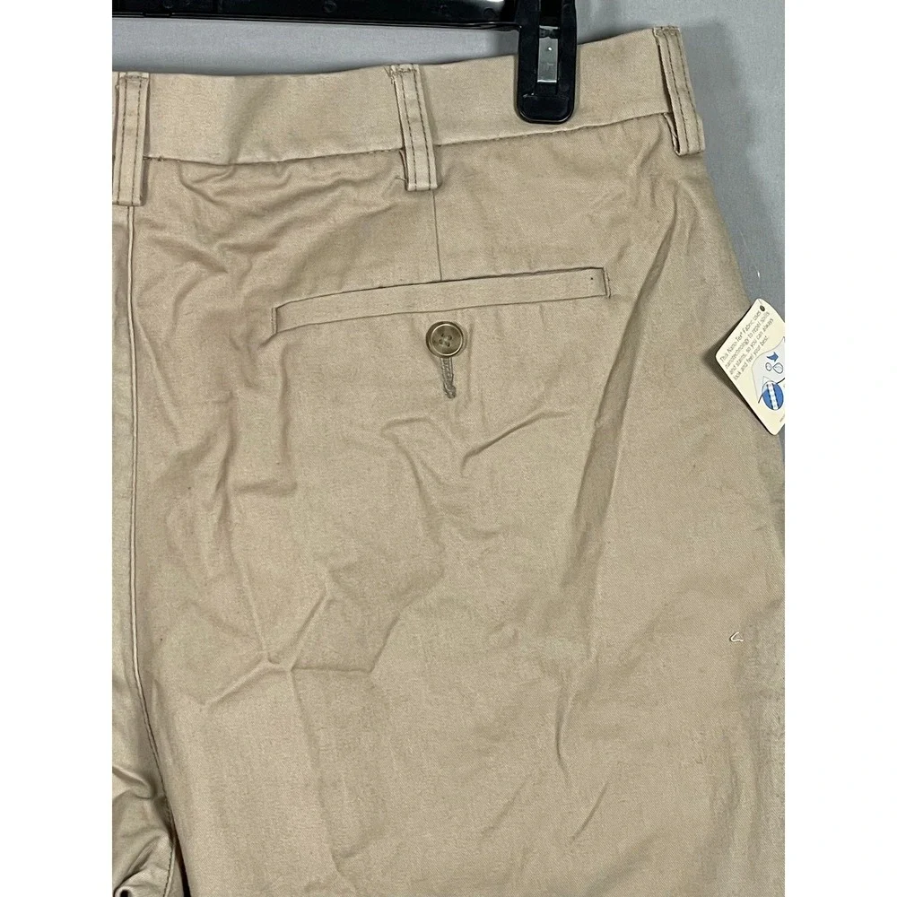 Merona Mens Ultimate Khaki Pants Tan 36x34 Nano-Tex Stain‎ Resistant Flat Front